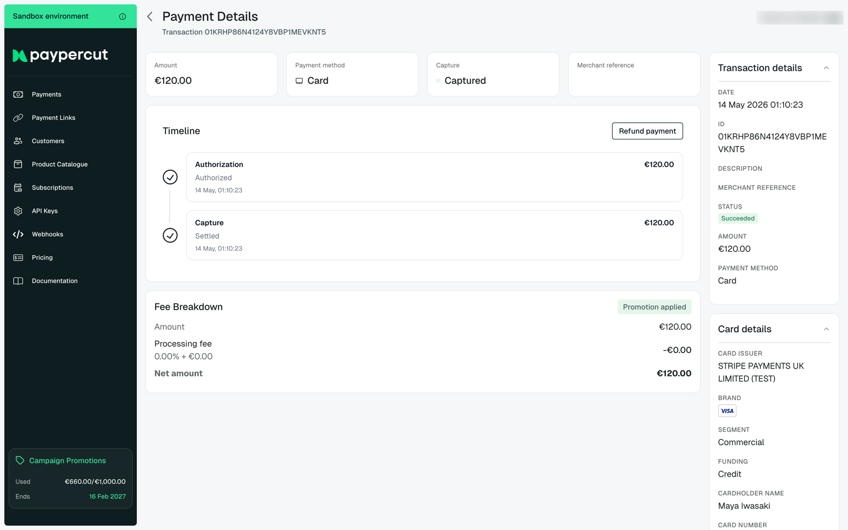 Payment detail