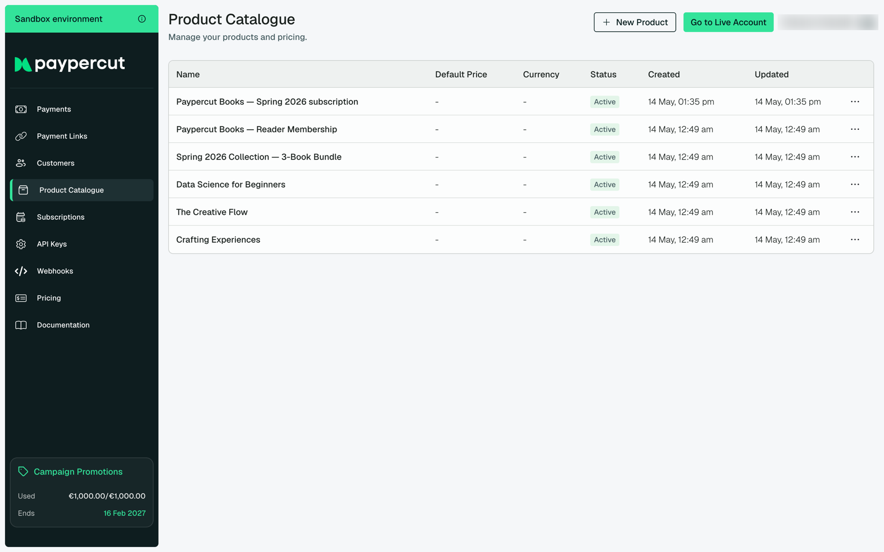 Product catalogue